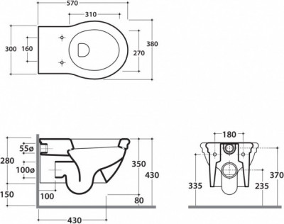 Унитаз подвесной Globo PAESTUM 57.38