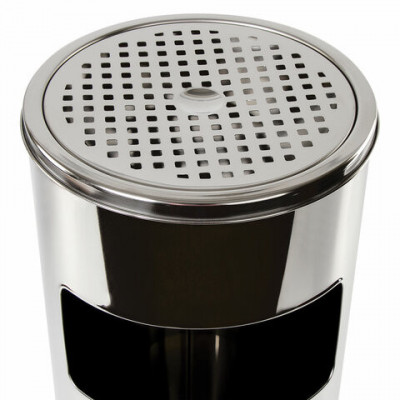 Урна с пепельницей 27 литров, 600х250 мм, нержавеющая сталь, зеркальная, LAIMA PROFESSIONAL, 606299