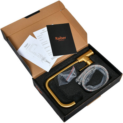 Кухонный смеситель Raiber Graceful RPG-013 золото матовое