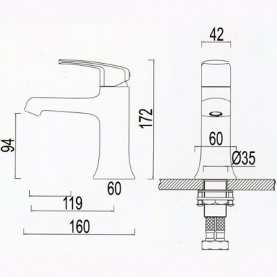 GERHANS Pillar K11006 смеситель для раковины