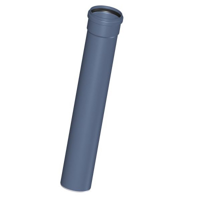 Труба канализационная DN 90, длина 500 мм, 3-х слойная, шумопоглощающая, с раструбом PKEM, синий POLOPLAST POLO-KAL NG (P2072)