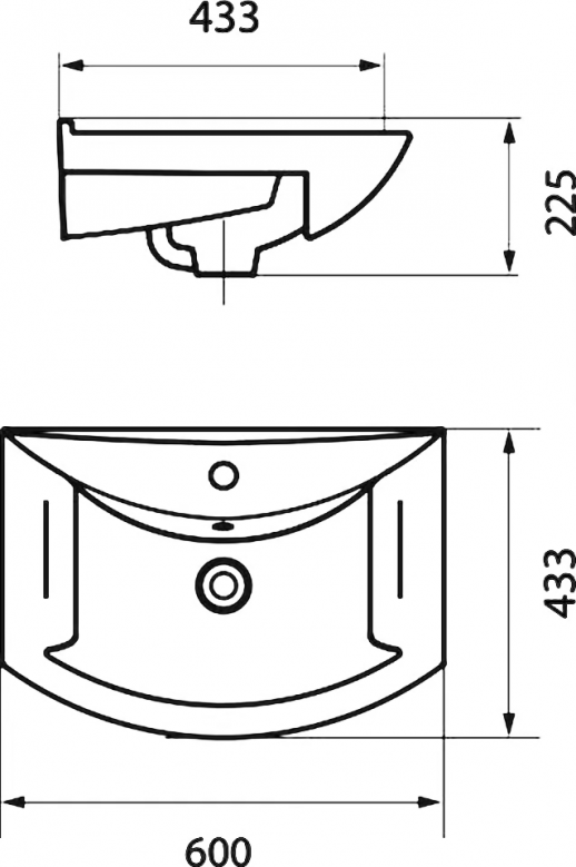 Умывальник на мебель СаНта  "Грация - 60"