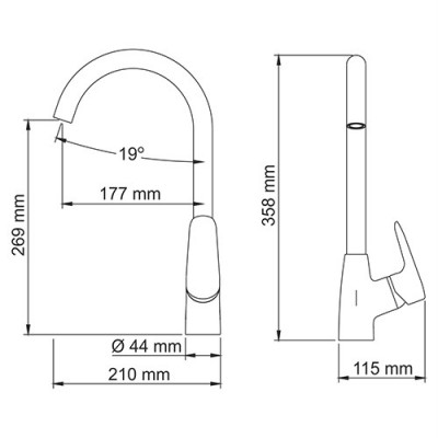 WasserKRAFT Vils 5607 смеситель для кухни, хром