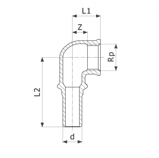 Viega Вставка угловая 90° Sanpress