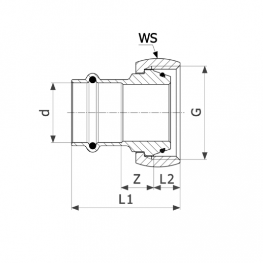 Viega Переход на резьбовые соединения Profipress G