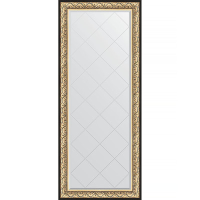 Зеркало напольное Evoform ExclusiveG Floor 205х85 BY 6333 с гравировкой в багетной раме Барокко золото 106 мм
