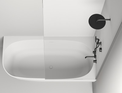 Ванна из искусственного камня Salini Sofia Corner R 170х85 102514G белая глянцевая угловая