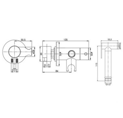 Гигиенический душ со смесителем Fiore 30NN8590 черный
