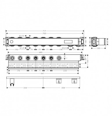 Скрытая часть термостата 15313180 Hansgrohe RainSelect
