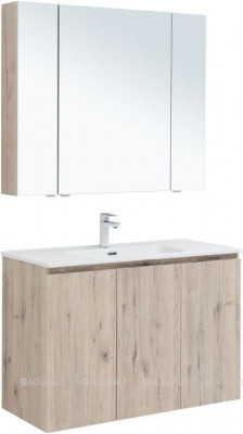 Комплект мебели для ванной Aquanet Алвита New 100 3 дверцы, дуб веллингтон белый (00274533)