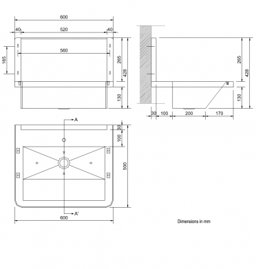 Коллективная раковина из нержавеющей стали Nofer 13050.06.S