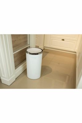 Урна для мусора Primanova Lima M-E76-01 с вращающейся крышкой 35 л, пластик белый