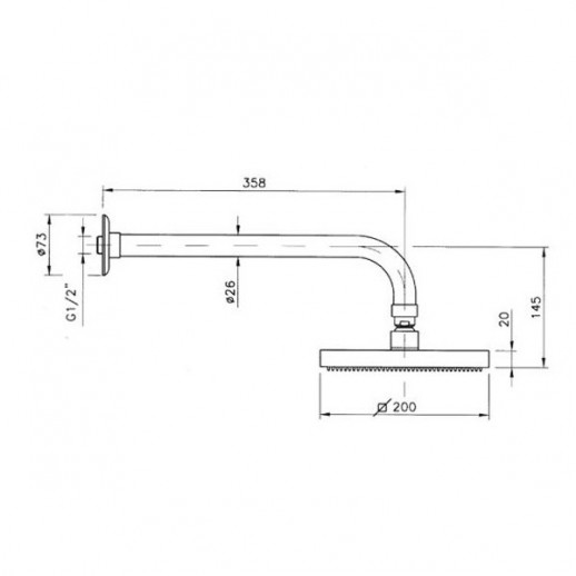Nicolazzi Classic shower 5705 CR 20 верхний душ (20 см) с кронштейном, хром
