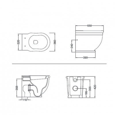 Caprigo Boheme D20 чаша-унитаз приставной