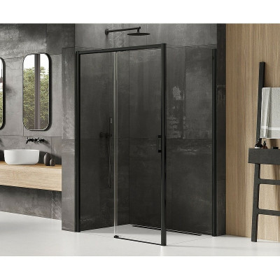 Душевой угол New Trendy Prime Black 120х90 L D-0320A/D-0129B пр-ль черный стекло прозрачное