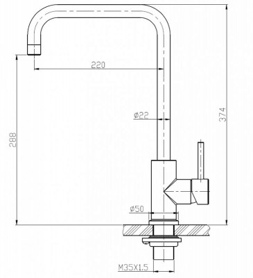 Смеситель для кухни BelBagno, нержавеющая сталь, исполнение сатин BB-LAM03A-IN