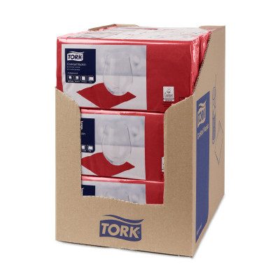 Салфетки Tork 2-сл 24х24см, 200шт, бордо