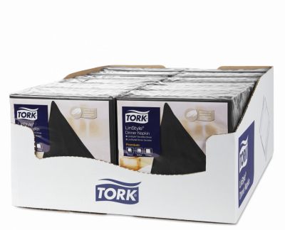 Салфетки Tork LinStyle, Premium, 39х39 см, 1 сл, 50 листов, черные