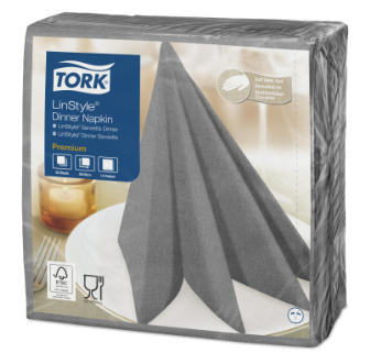 Салфетки Tork LinStyle, Premium, 39х39 см, 1 сл, 50 листов, черные