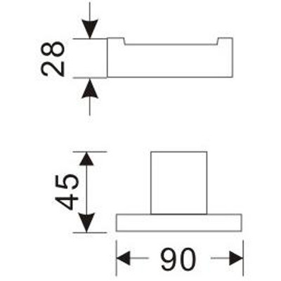 Двойной крючок Orans P-7206 7206p00 черный матовый