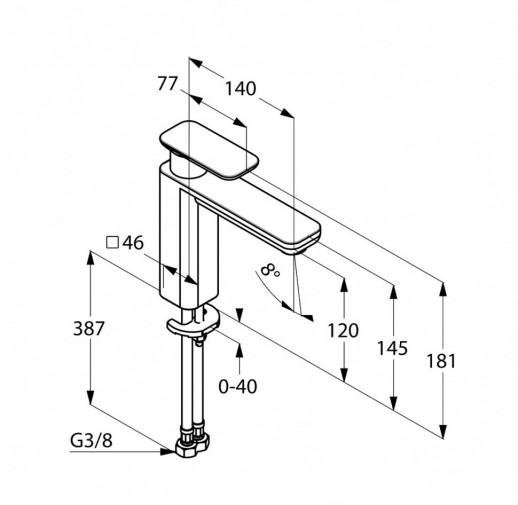 Смеситель для раковины KLUDI E2 хром 492970575