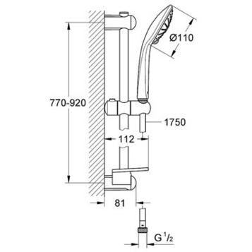 Grohe Euphoria 27226001 душевой гарнитур Massage 90 см, хром