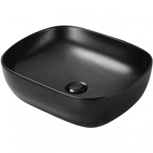Раковина SantiLine 49 SL-1105MB Черная матовая Накладная Прямоугольная