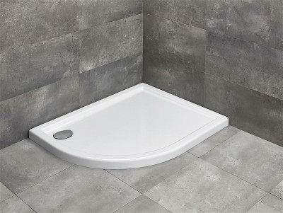 Акриловый поддон для душа Radaway Tasos Plus E 100x80 R STE1086-30R белый асимметричный