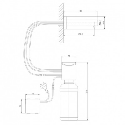 Дозатор для жидкого мыла Lemark Project  встраиваемый бесконтактный (LM4641CE) хром