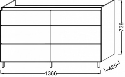Мебель 137 см для раковины-столешницы напольная, Jacob Delafon «ODEON UP» (EB996-E10), квебекский дуб