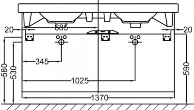 Мебель 137 см для раковины-столешницы напольная, Jacob Delafon «ODEON UP» (EB996-E10), квебекский дуб