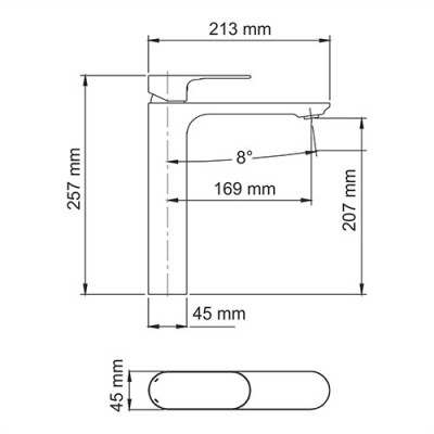 WasserKRAFT Dinkel 5803H смеситель для умывальника, хром