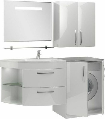 Шкаф для стиральной машины De Aqua Трио Люкс 70 185076 белый напольная