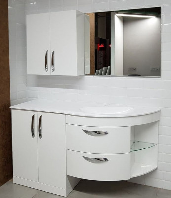 Шкаф для стиральной машины De Aqua Трио Люкс 70 185076 белый напольная