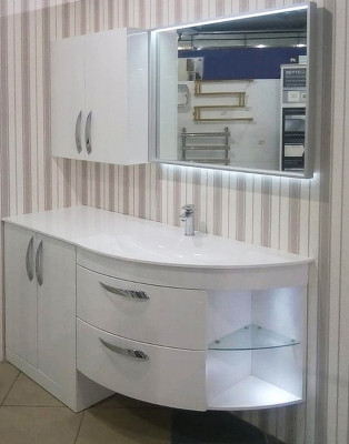 Шкаф для стиральной машины De Aqua Трио Люкс 70 185076 белый напольная