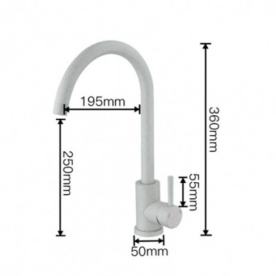 Смеситель Frap для кухни однорычажный поворотный серый (F40899-2)