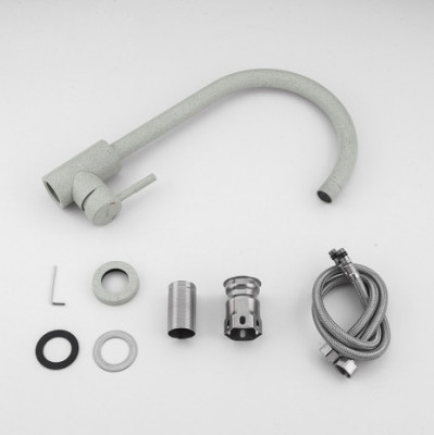 Смеситель Frap для кухни однорычажный поворотный серый (F40899-2)