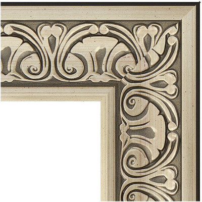 Зеркало напольное Evoform Exclusive Floor 205х85 BY 6134 с фацетом в багетной раме Барокко серебро 106 мм