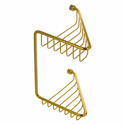 MIGLIORE Complementi 22054 полка-решетка угловая двухуровневая, золото