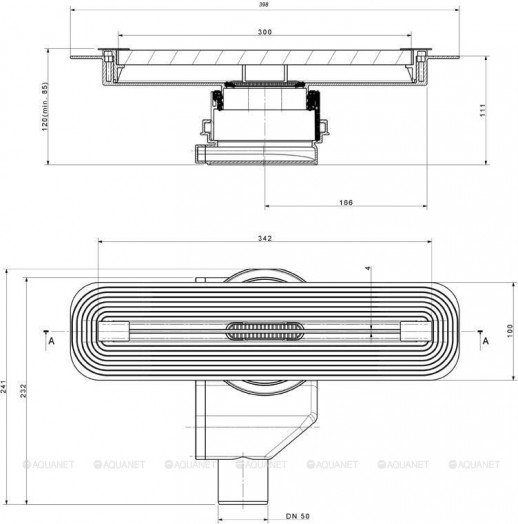Душевой лоток Pestan Confluo Premium Slim Line 13100030, 300мм  Нержавеющая сталь / Пластик