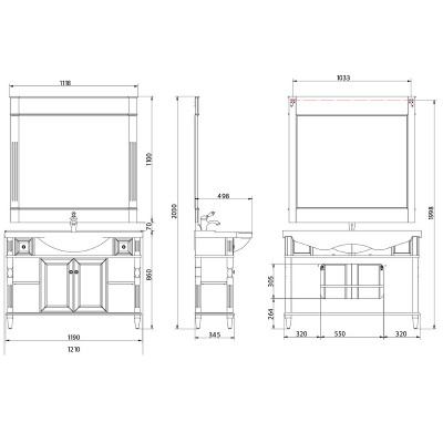 Тумба под раковину Migliore Kantri 120 26728 синяя