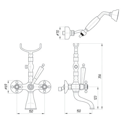 MIGLIORE Revival 19511 смеситель для ванны, золото