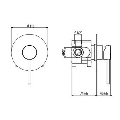 Смеситель для душа Gattoni Circle One 9031/90N0.CH черный матовый