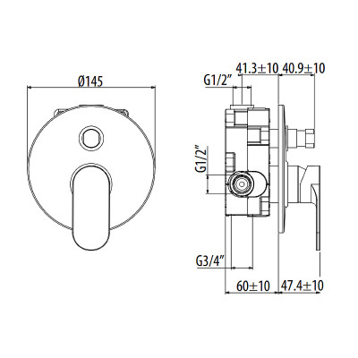 Смеситель для душа Gattoni H2Omix7000 7003470C0.CH хром