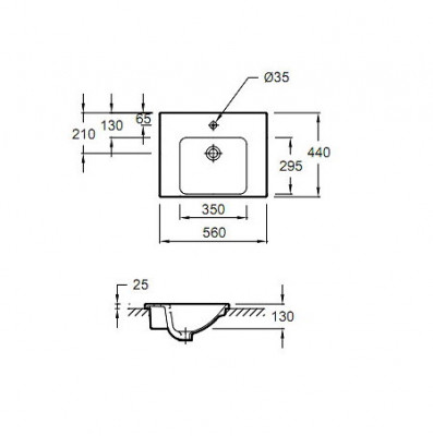 JACOB DELAFON Odeon E4756-00 раковина встраиваемая 56 см x 45 см, белая