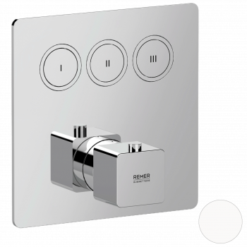 Смеситель термостатический для душа Remer Absolute AU99D3KBBO, белый матовый