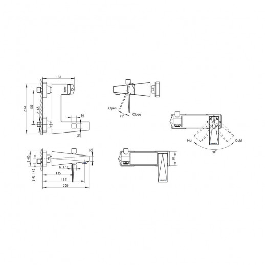 Bravat Iceberg F676110C-01 смеситель для ванны, хром