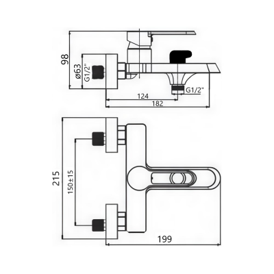 Смеситель для ванны Maretti Foro FR22RF328, хром