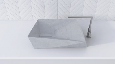 BetON WВ-602 Накладная раковина из бетона белого оттенка в стиле Лофт