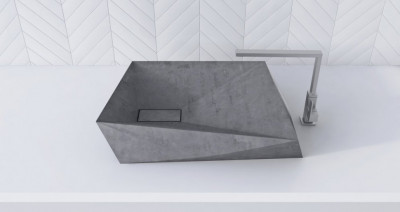 BetON WВ-602 Накладная раковина из бетона белого оттенка в стиле Лофт